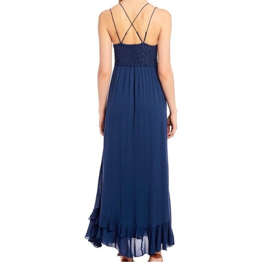 FREE PEOPLE *NWT* Adella Crochet Maxi Dress in Midnight Blue/Navy Size XS - Picture 3 of 11